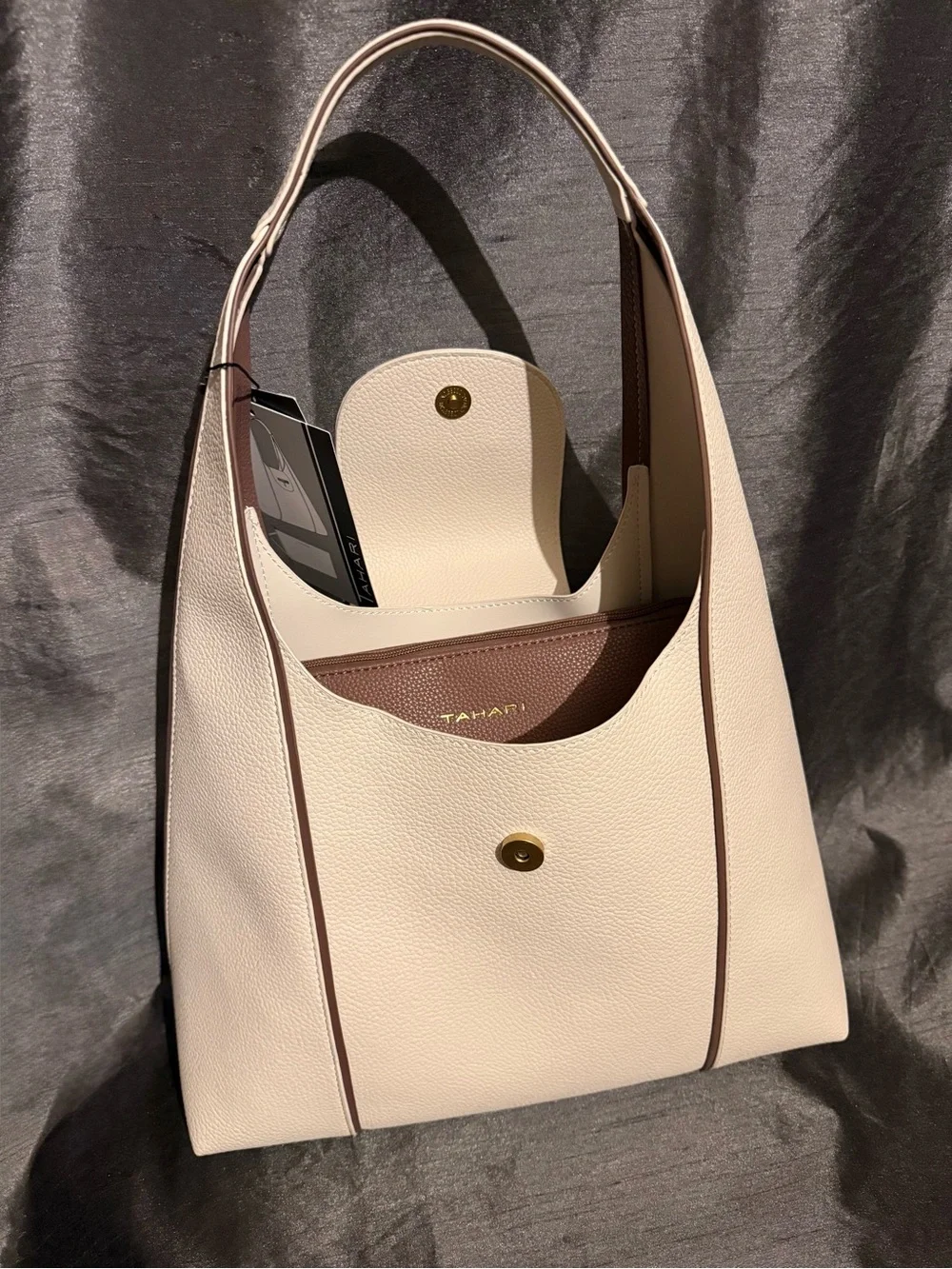Tahari Alesia Faux Leather Hobo Bag
